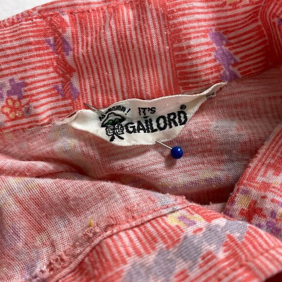 Vintage 70s It's Gailord Blouse Small Orange Knit Shirt Boho Peasant Country - Picture 8 of 8